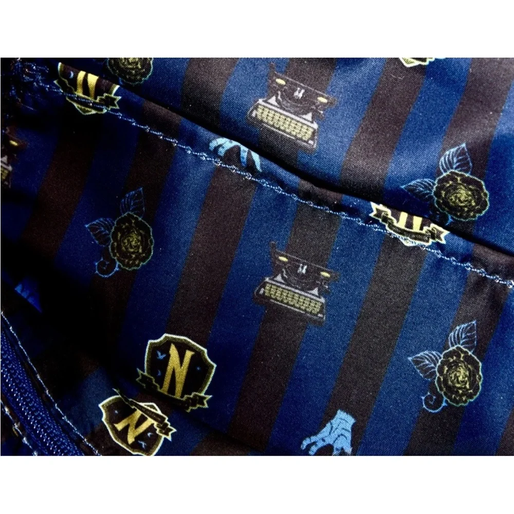 NEW Loungefly WEDNESDAY ADDAMS Typewriter Satchel Crossbody Bag Purse THING Tag - Picture 6 of 7